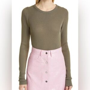 REMAIN Birger Christiansen ‘Basel’ Open Back Sweater in Military Olive Sz 10